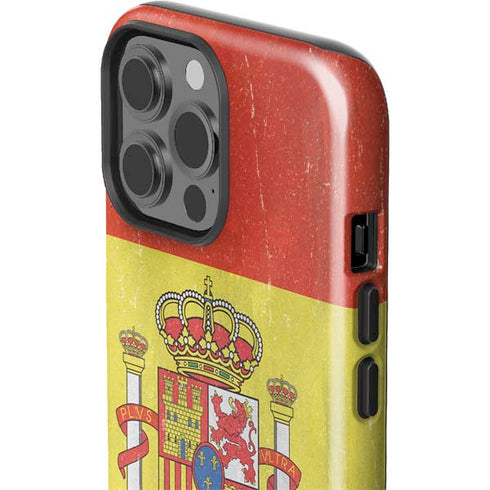 Spain Flag Distressed iPhone 15 Pro Max Impact Case